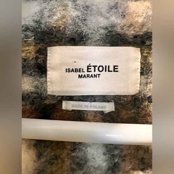 Isabel Marant Etoile Gabriel Plaid Coat Beige Size 36 - Picture 5 of 7